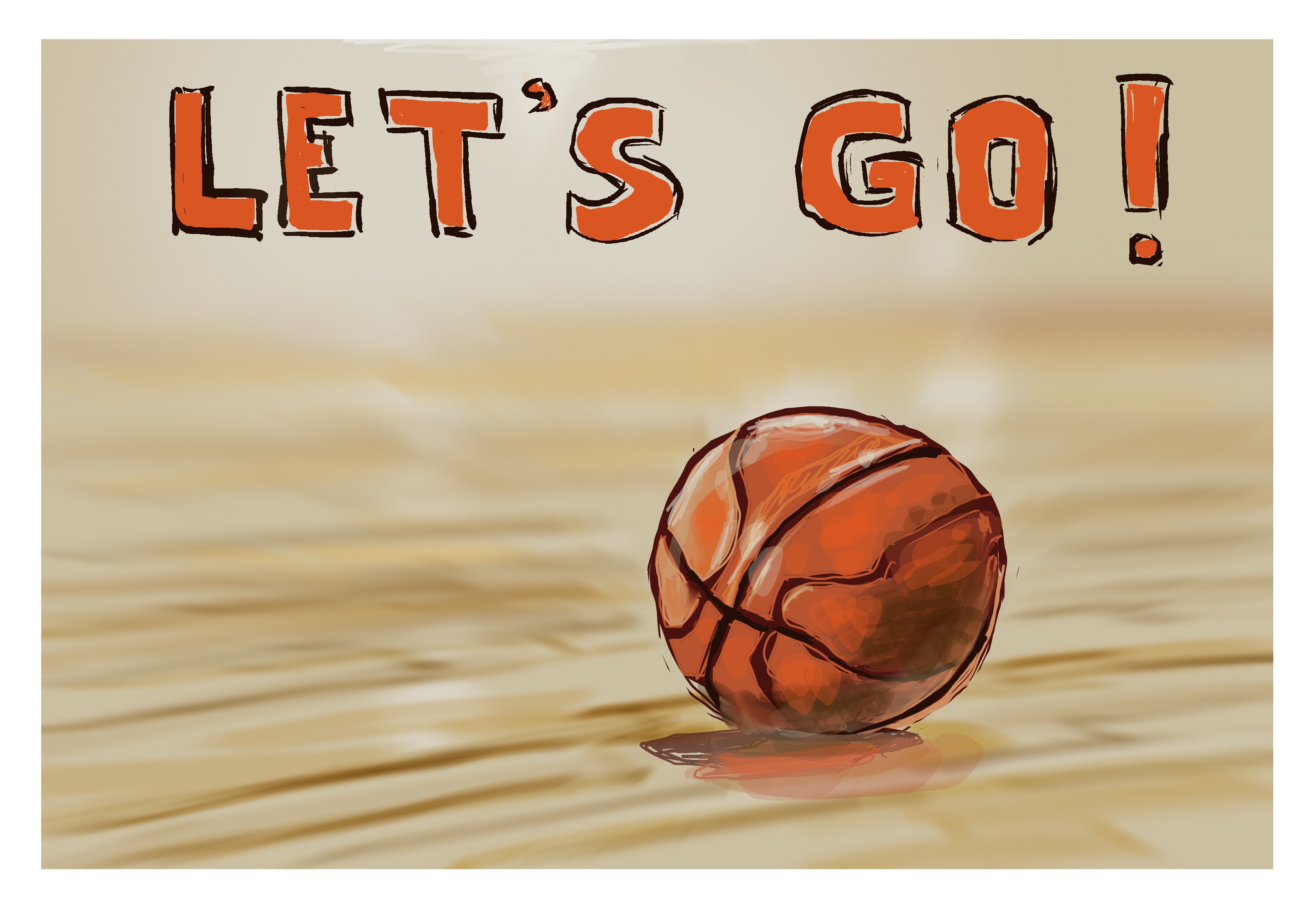 Digital sketch of a basketball to celebrate the womens basketball team hosting the NCAA first ground and the mens basketball team hosting the NIT