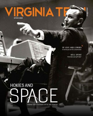 Spring 2020 magazine cover image with a photo of Chris Kraft at NASA