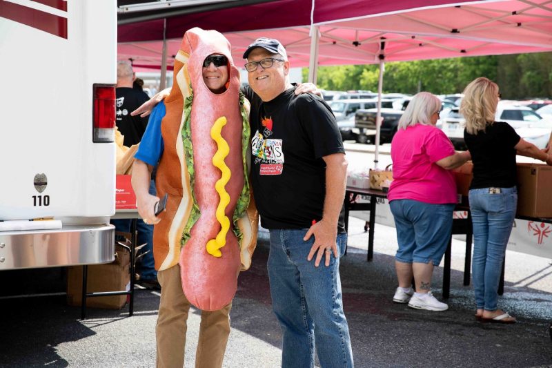 John Tarter and John Waid at VTPD hot dog luncheon