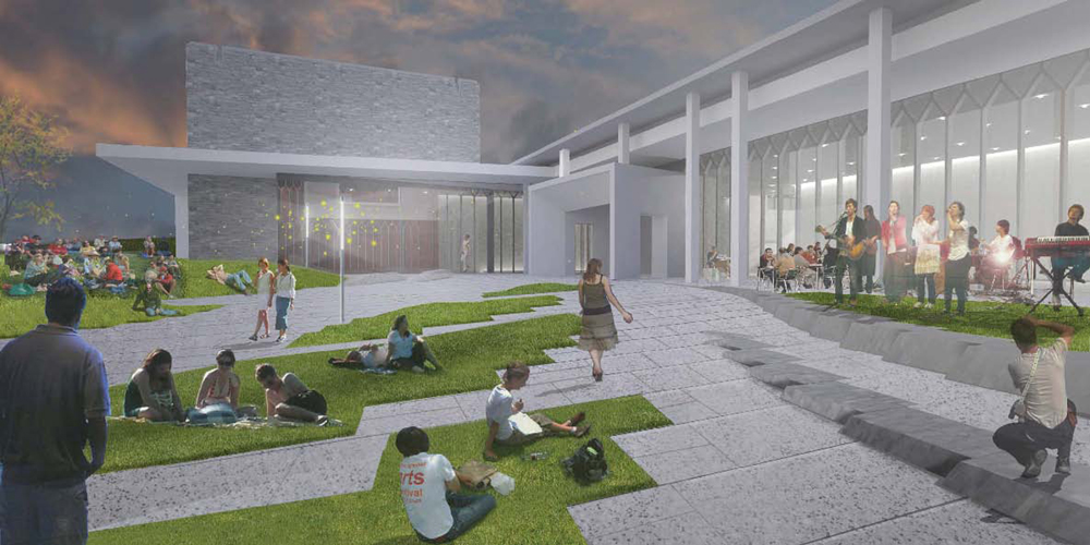 Center for the Arts at Virginia Tech rendering: Courtyard