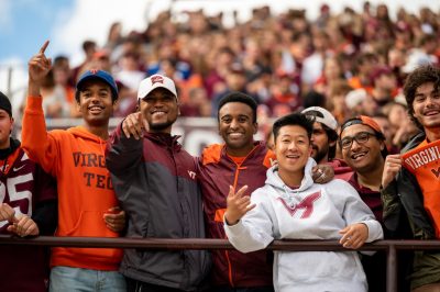 Fans in the stands during Saturday's football game