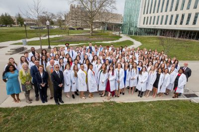 DVM Class of 2024 White Coat Ceremony group photo.