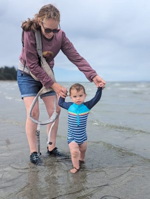 Elaine Claffey with her child.