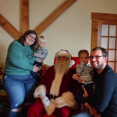 Family photo with Santa.