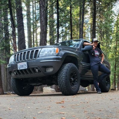Denise Wrigley in front of her Jeep.