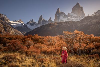 Lijuan Yuan at Fitz Roy in Glacier National Park, Argentina.