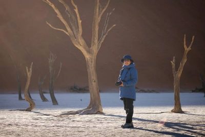 Lijuan Yuan in Deadvlei, Namibia.