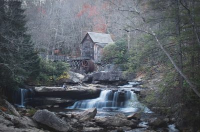 Skylar Moiseeva at a waterfall.