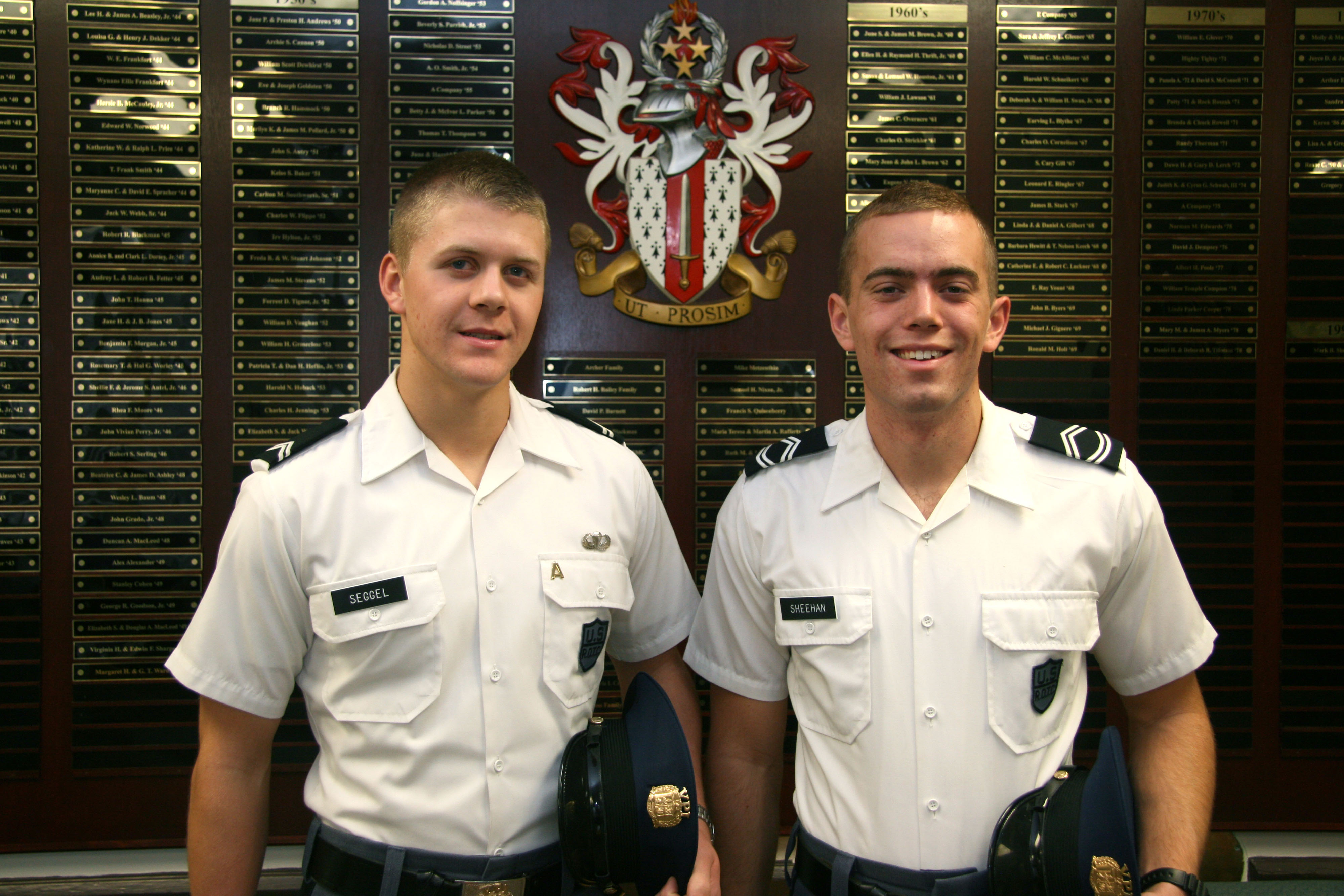 From left to right are Cadets Peter Seggel and James Sheehan
