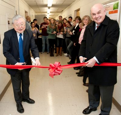 Cell culture lab ribbon cutting