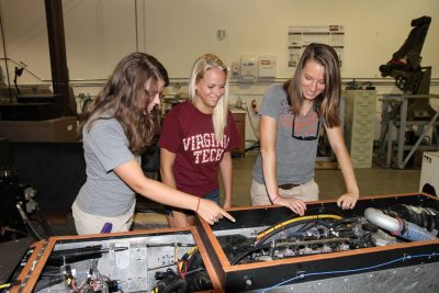 Women conducting research in the field of engineering