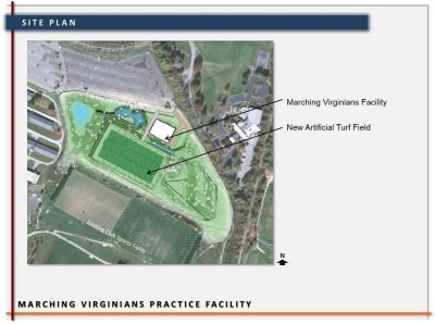 Site plan of Marching Virginians proposed practice facility