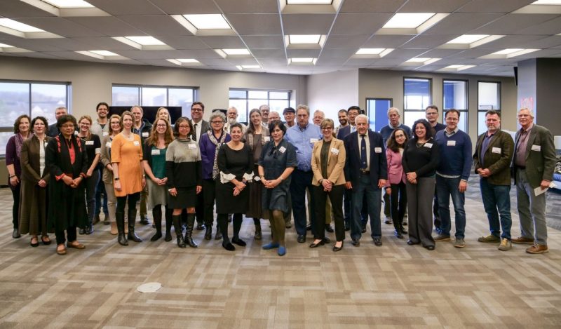 A group of authors pose for a picture at the Virginia Tech Authors Recognition Event.