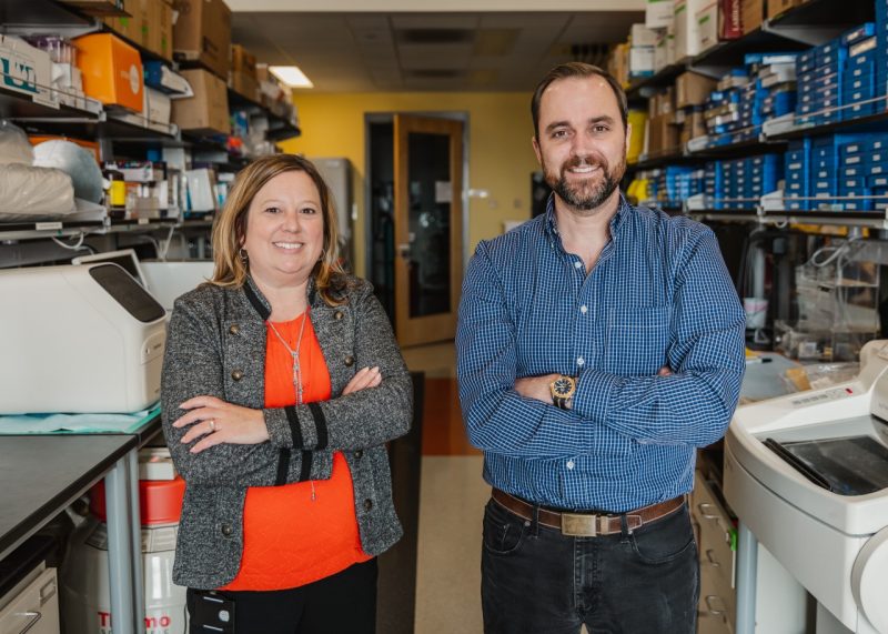 Pam VandeVord and Scott Verbridge, faculty in the Department of Biomedical Engineering and Mechanics (BEAM), received an NSF to advance our understanding of the brain post-trauma. Photo by Spencer Roberts of Virginia Tech.