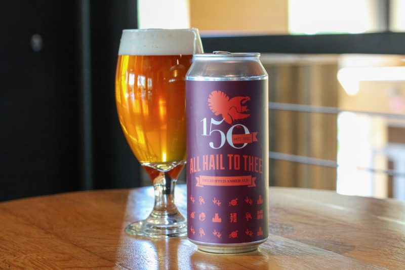 Developed to celebrate Virginia Tech’s 150th anniversary, the limited edition beer All Hail to Thee is a hoppy, full bodied American Amber ale style beer brewed with Virginia-grown malted barley and wheat. 
