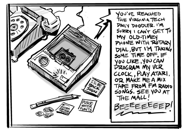 Digital sketch of an answering machine -- out of office message