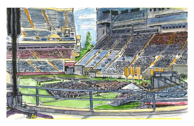 Pittsburgh Steelers Heinz Field Sketch Magnet