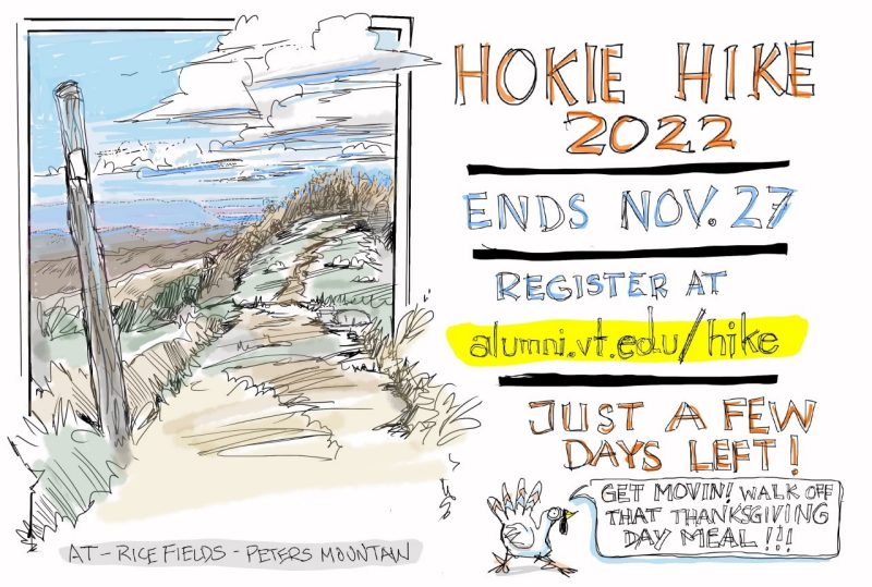 Digital reminder that the Hokie Hike ends Nov 27