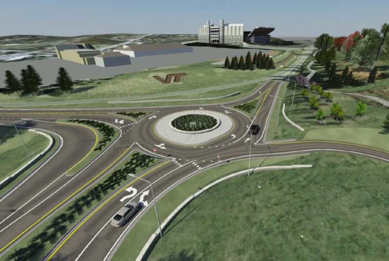 Southgate Interchange Project Construction of the roundabout near the bottom of the image above will be ongoing through August 12.
