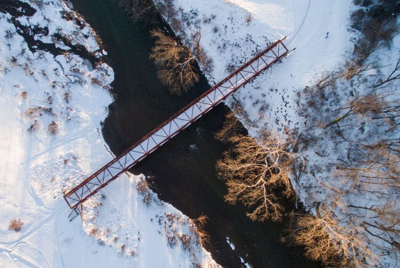 Snow-covered bridge