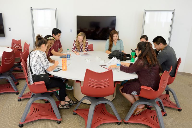The Classroom Building includes 15 classrooms and four labs designed for interdisciplinary use by students and faculty across the university. It is the first academic building at Virginia Tech that does not include any administrative office space. 
