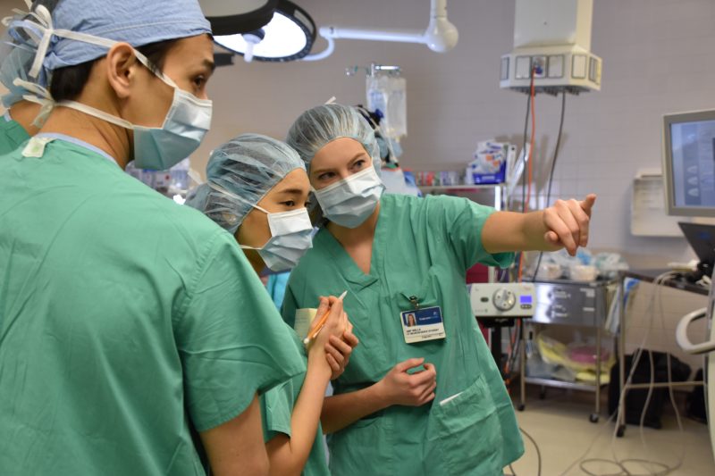 Student Amy Wells in operating room