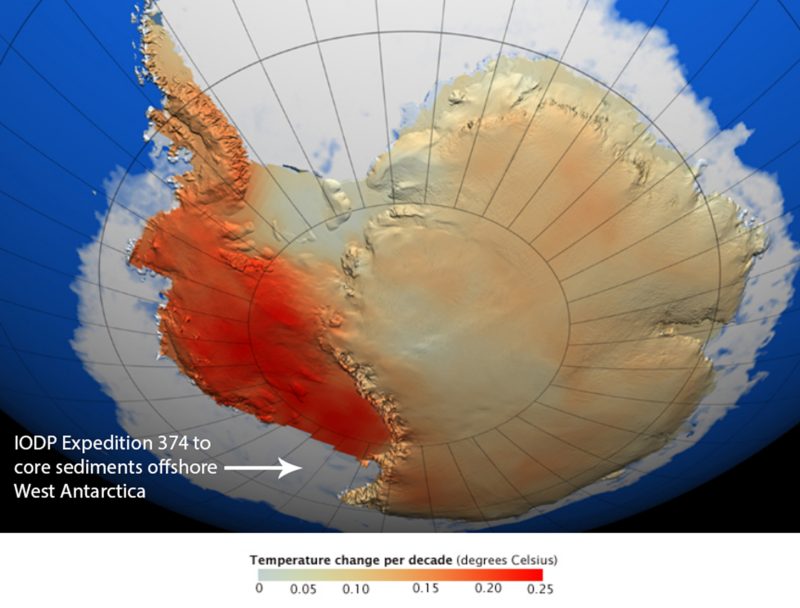 Temperature map of Antarctica 
