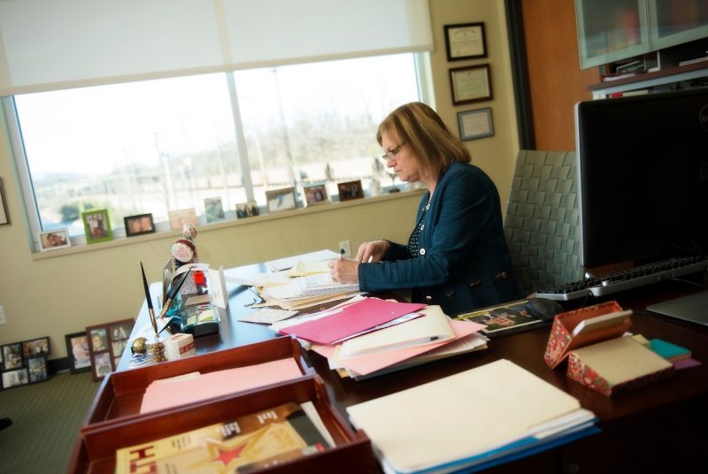 Cynda Johnson in her office