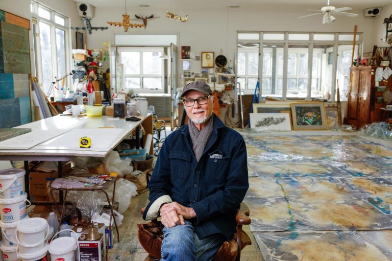 Ray Kass in his studio