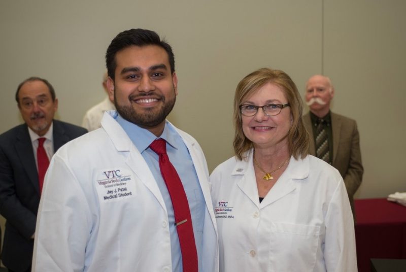 Jay Patel and Dean Cynda Johnson and the Class of 2020 White Coat Ceremony