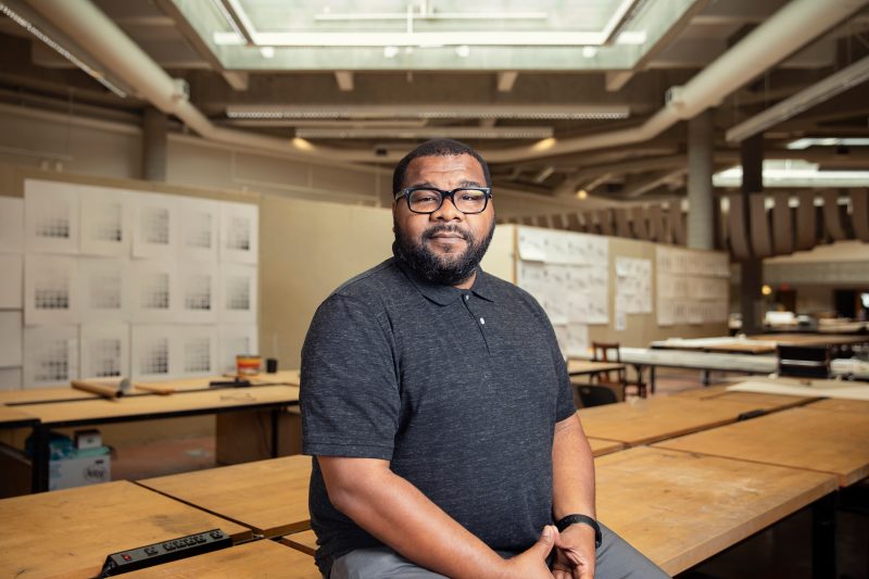 Portrait of C.L. Bohannon, assistant professor and director of the Community Engagement Lab in Landscape Architecture in the College of Architecture and Urban Studies at Virginia Tech. 