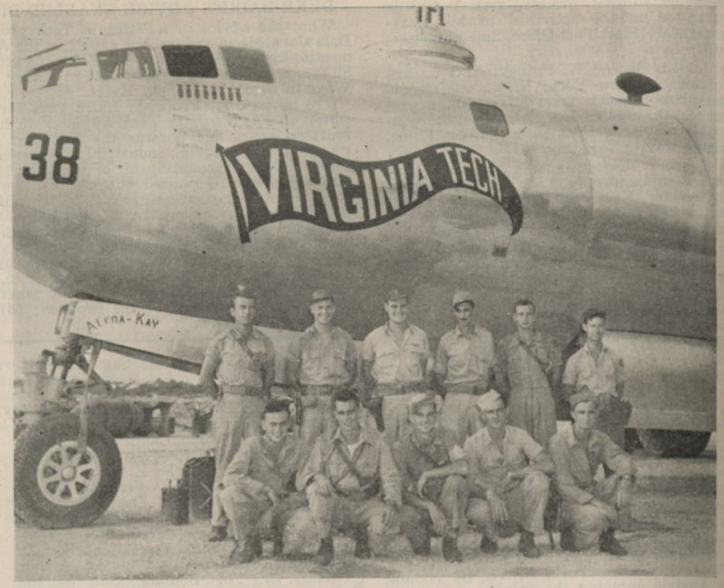 photo of Boeing B-29 Superfortress with Virginia Tech written on side