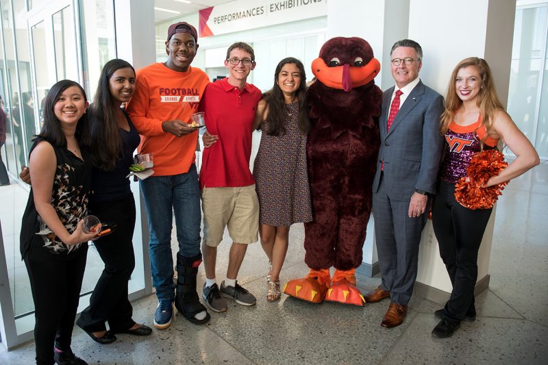 President Sands and students