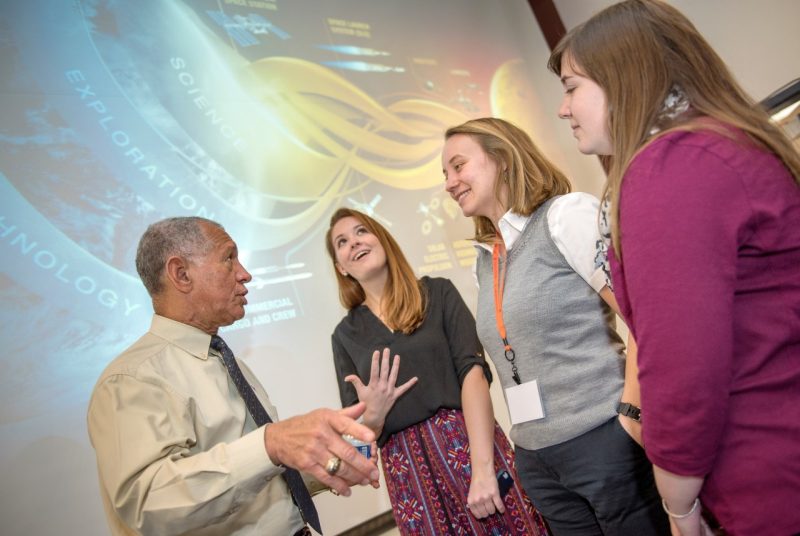 Charles Bolden with Creative Writing Students