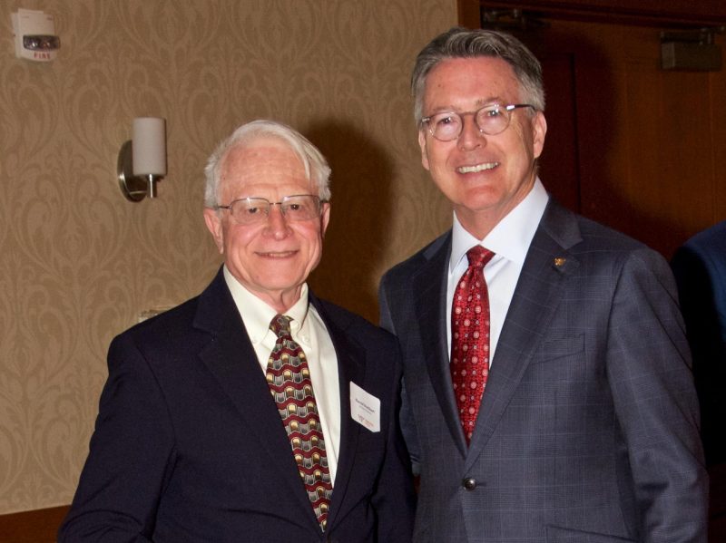 Harold Burkhart with President Sands at the 2019 Service Recognition dinner