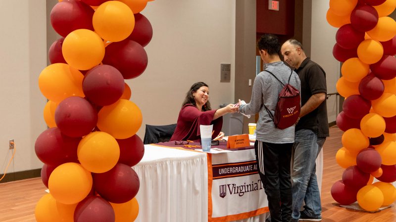 Officially a Hokie! A student places his deposit and is welcomed to the Hokie Nation.