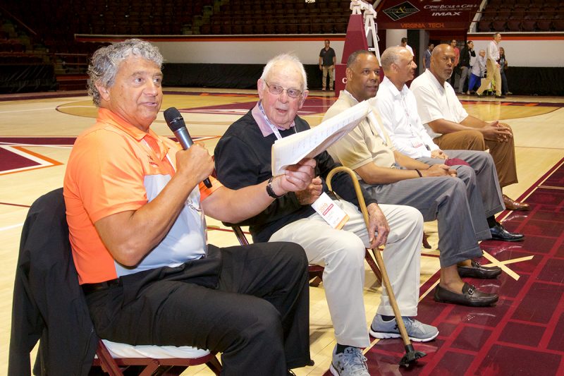 Members of the 1979 mens basketball team at Reunion Weekend