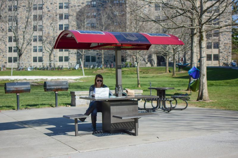 Solar Charging Table on Virginia Tech Campus