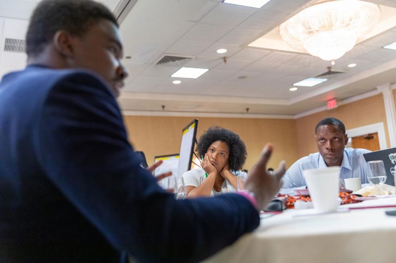 Alumni discuss ideas during a workshop at the Black Alumni Summit.