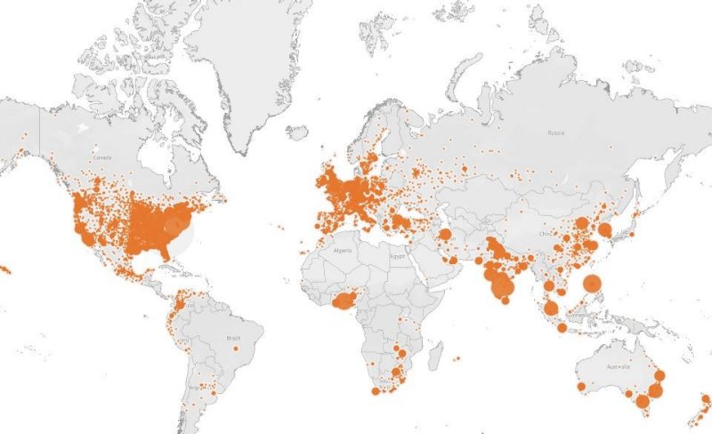This data visualization shows that people from all over the world access VTechWorks, the open  repository of Virginia Tech scholarship.