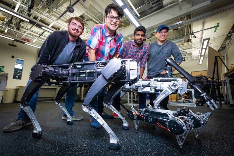 Kaveh Hamed and his research team at the Hybrid Dynamic Systems and Robot Locomotion Lab work to enhance agility, stability, and dexterity of four-legged robots. 
