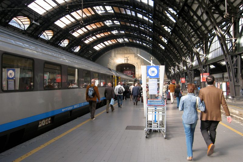 Train station in Milan, Italy.