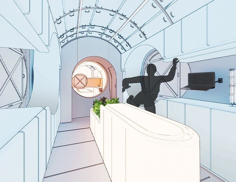 interior design model for lunar gateway for the 2050 NASA Space Station