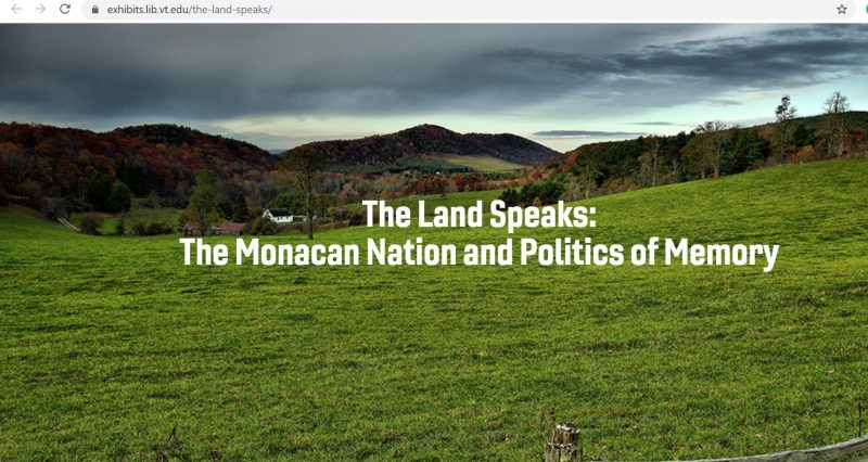 Screenshot of The Land Speaks exhibit