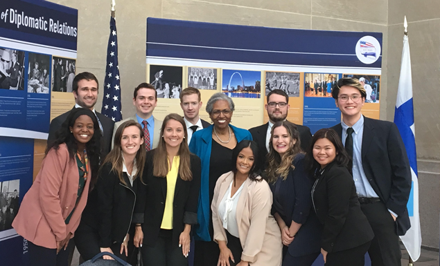 Ambassador Joyce Barr meets with Washington Semester students