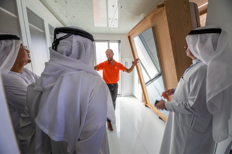 Bobby Vance leads a tour of FutureHAUS in Dubai, November 2018.