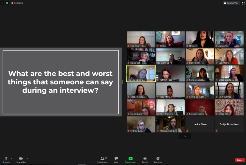 Zoom squares of Building Women in Construction panel participants