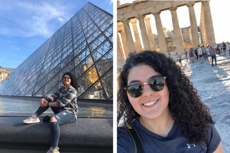 Moesha Fares visiting historic buildings in Europe during her Fall Travel program