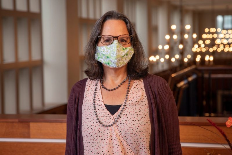 Jennifer Gagnon wearing a face covering