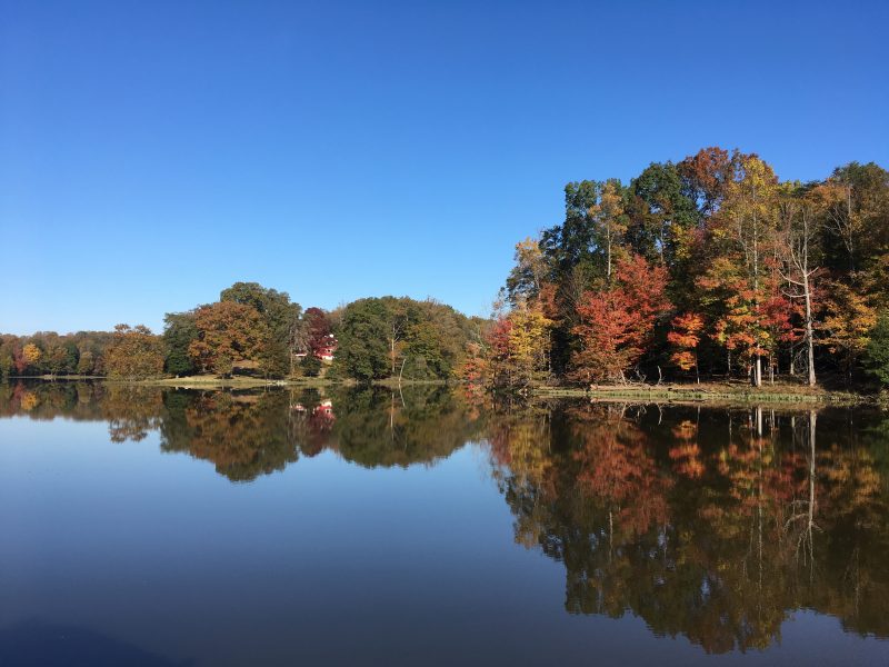 The Occoquan Reservoir, an important source of water supply to Fairfax Water, a water utility serving about 2 million people in Northern Virginia, and the home of Virginia Tech’s Occoquan Watershed Monitoring Lab.  Photo courtesy of Stanley Grant.